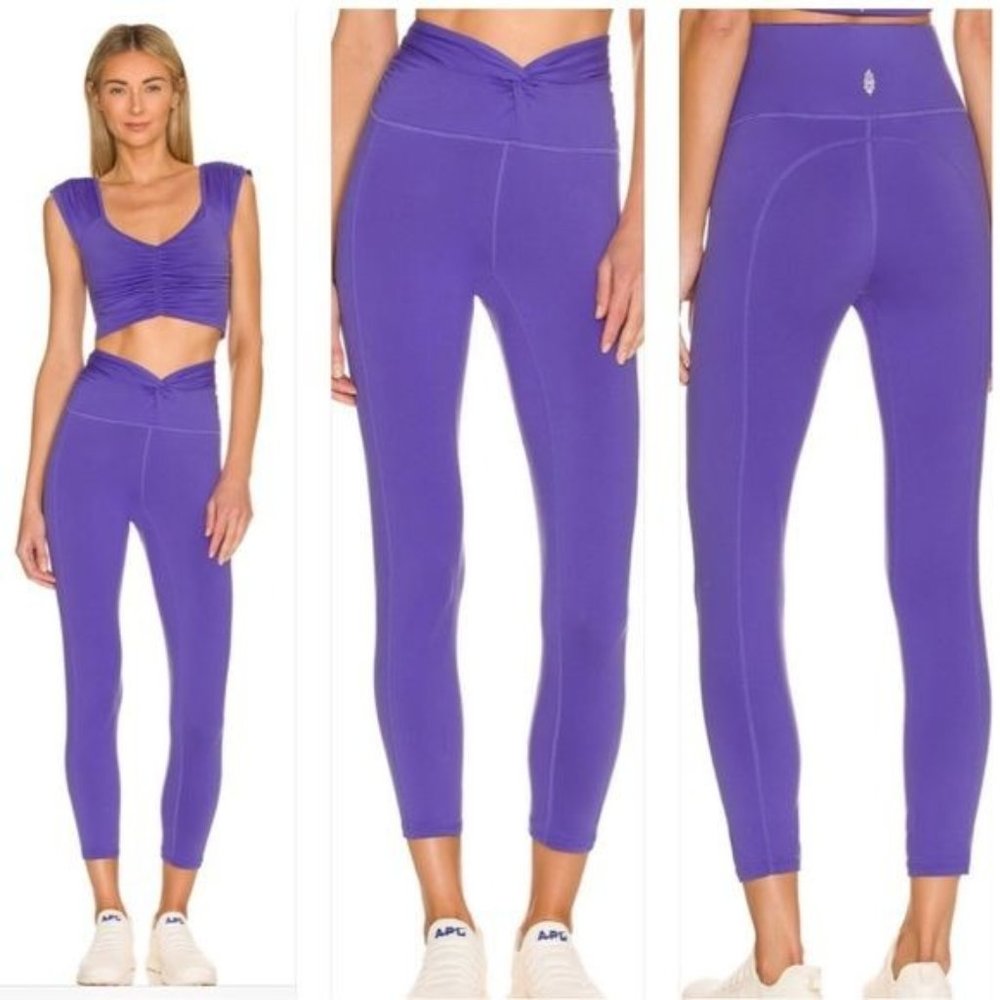 Free People Movement Womens High-Rise Ankle Breathe Deeper Leggings  Large